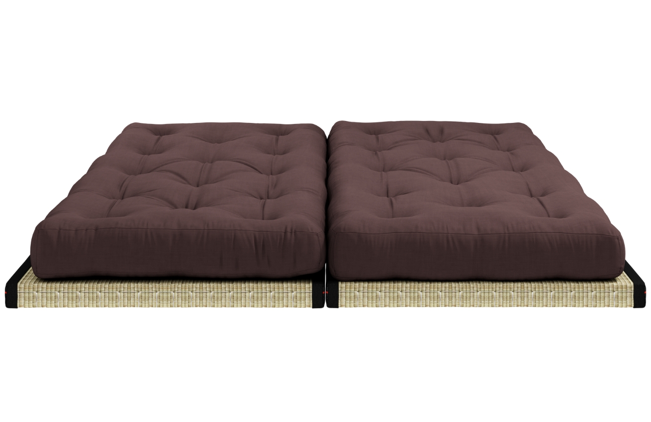 Tmavě hnědá trojmístná rozkládací pohovka Karup Design Chico 200 cm
