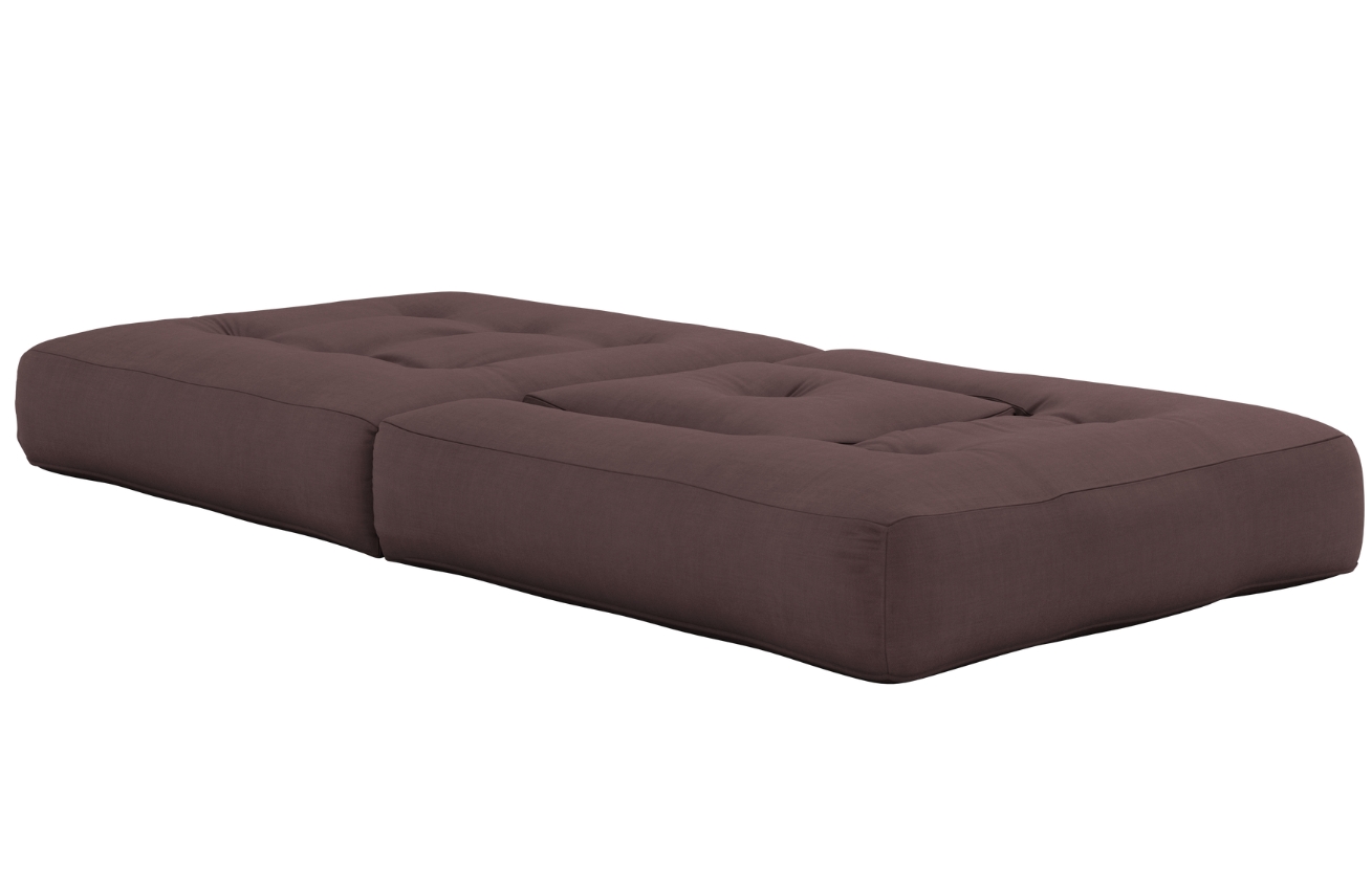 Tmavě hnědé rozkládací křeslo Karup Design Cube s podnožkou