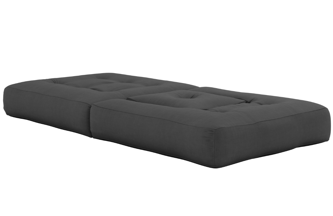Tmavě šedé rozkládací křeslo Karup Design Cube s podnožkou