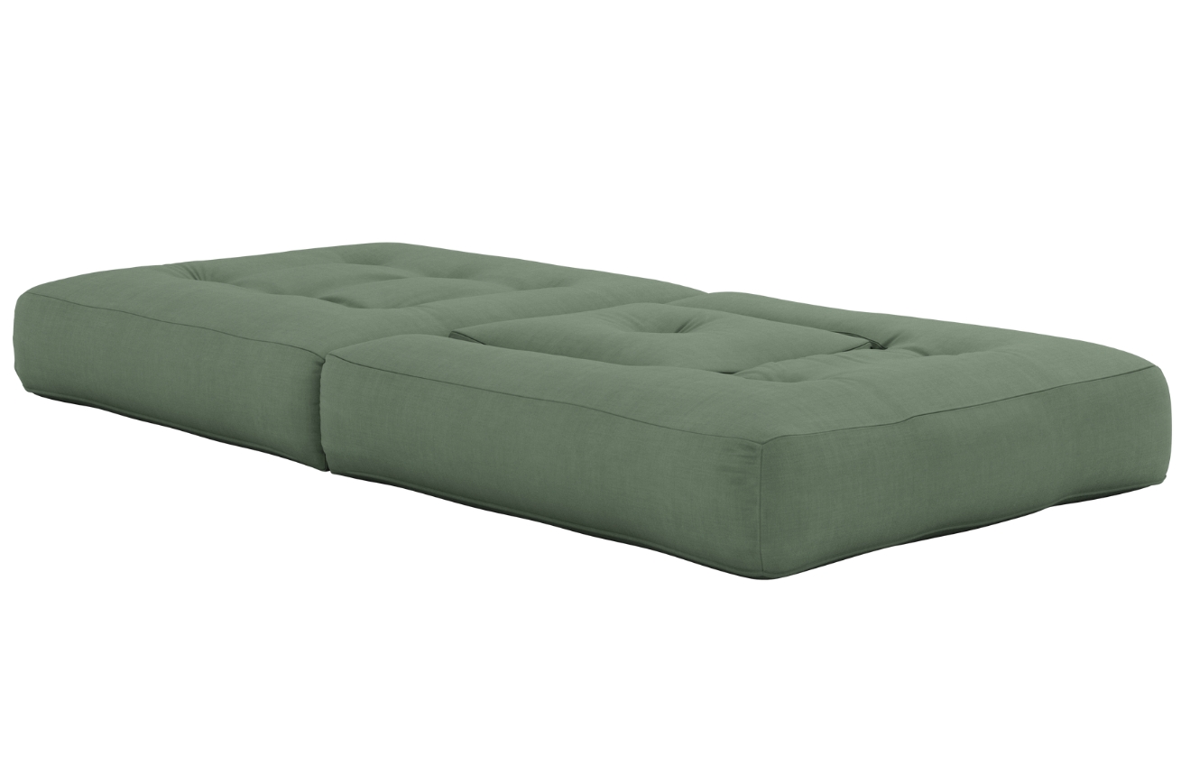 Zelené rozkládací křeslo Karup Design Cube s podnožkou