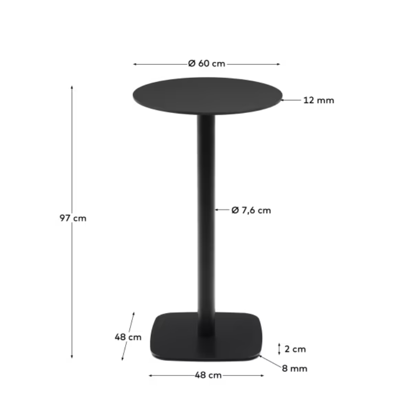 Černý barový stůl Kave Home Dina 60 cm