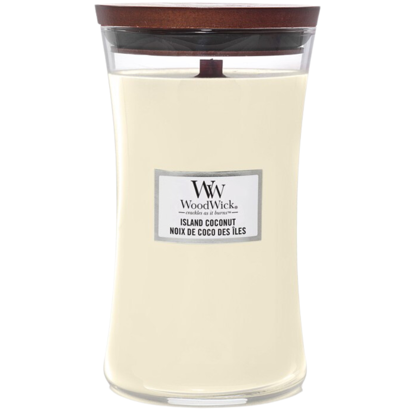 WoodWick Velká vonná svíčka WoodWick, Island Coconut