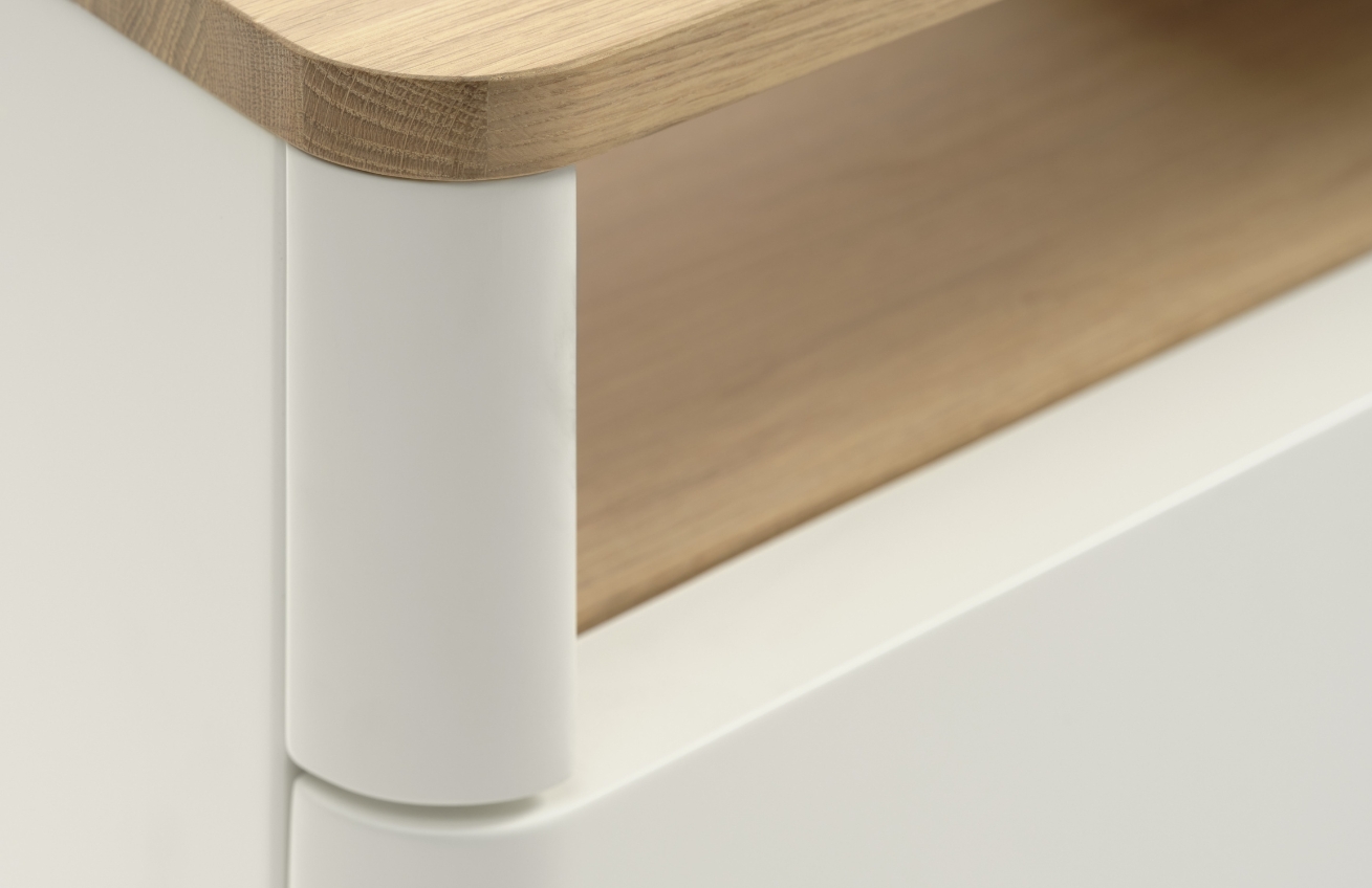 Bílý lakovaný TV stolek Unique Furniture Amalfi 120 x 40 cm