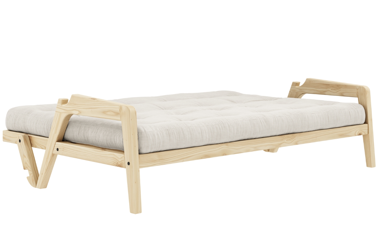 Béžová manšestrová trojmístná rozkládací pohovka Karup Design Grab 204 cm