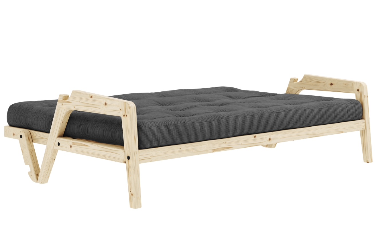 Šedá manšestrová trojmístná rozkládací pohovka Karup Design Grab 204 cm
