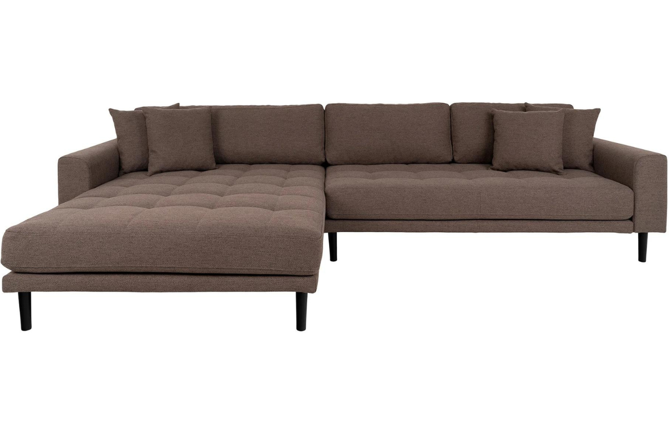 Nordic Living Hnědá čalouněná rohová pohovka Limo 290 cm, levá