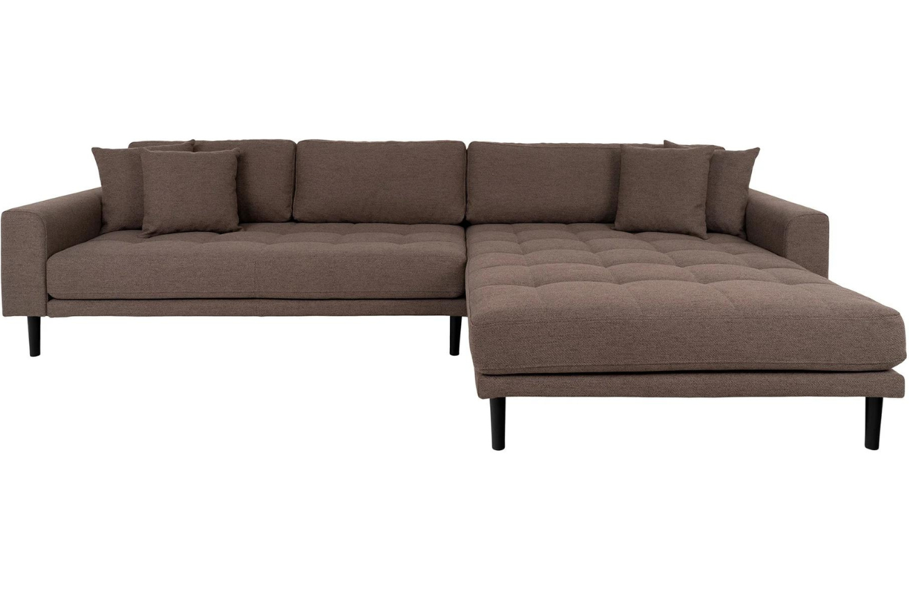 Nordic Living Hnědá čalouněná rohová pohovka Limo 290 cm, pravá