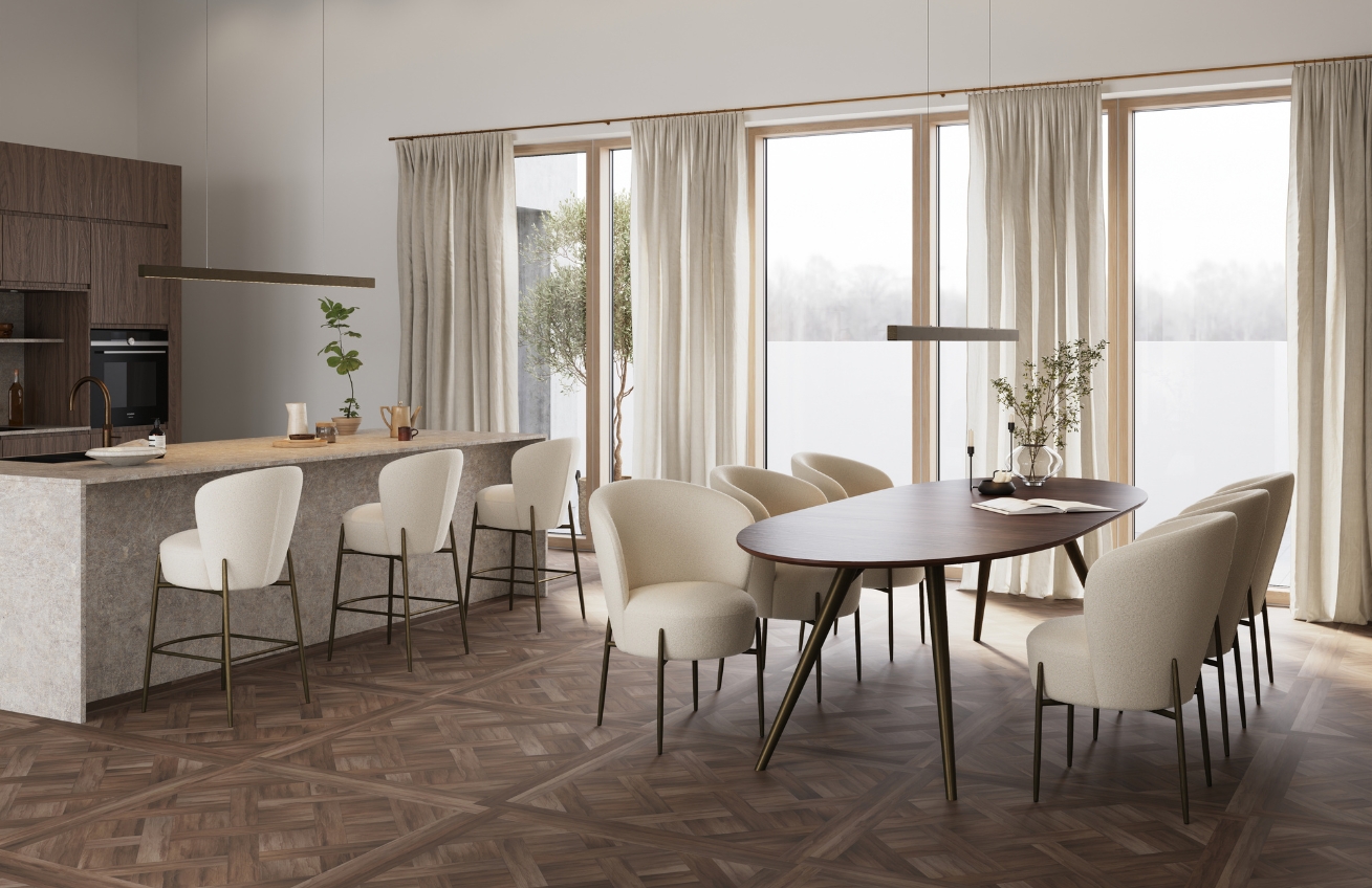 ​​​​​Dan-Form Světle šedá bouclé jídelní židle DAN-FORM Orbit