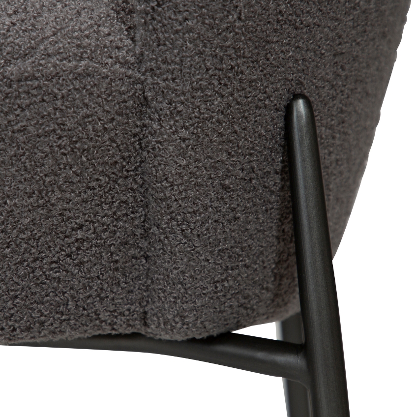 ​​​​​Dan-Form Tmavě šedá bouclé barová židle DAN-FORM Orbit 68 cm