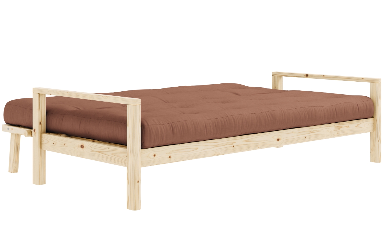 Hnědá trojmístná rozkládací pohovka Karup Design Knob 205 cm