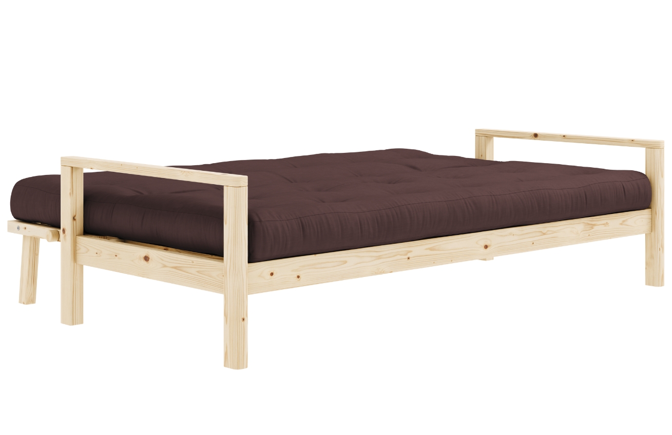 Tmavě hnědá trojmístná rozkládací pohovka Karup Design Knob 205 cm