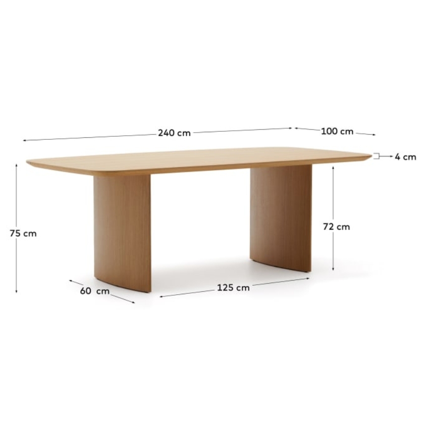 Dubový jídelní stůl Kave Home Litto 240 x 100 cm
