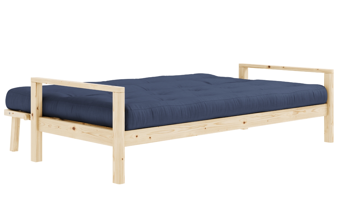Tmavě modrá trojmístná rozkládací pohovka Karup Design Knob 205 cm