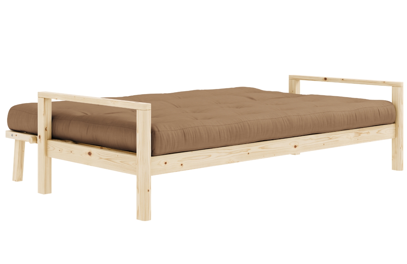 Světle hnědá trojmístná rozkládací pohovka Karup Design Knob 205 cm