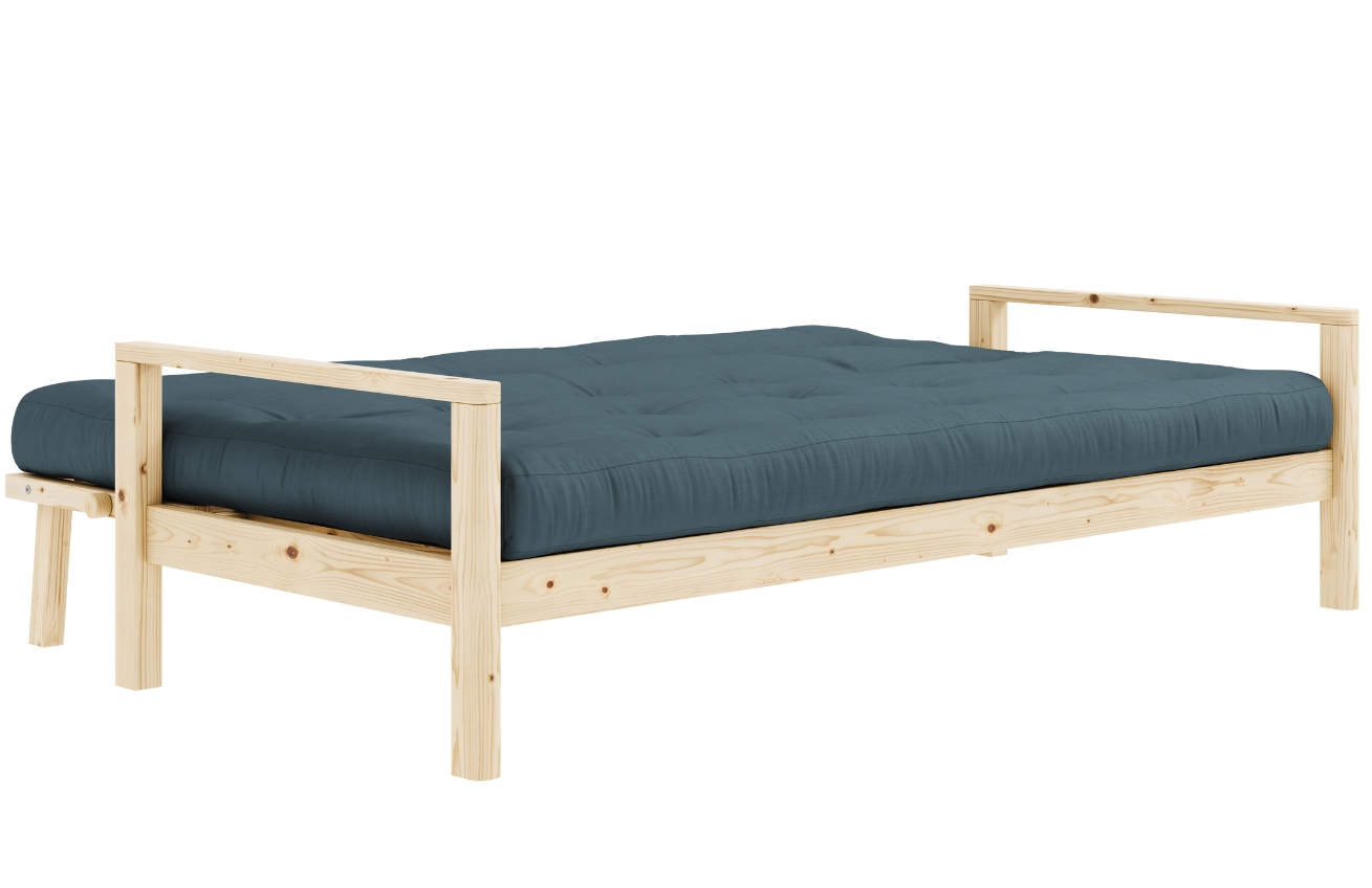 Petrolejově modrá trojmístná rozkládací pohovka Karup Design Knob 205 cm
