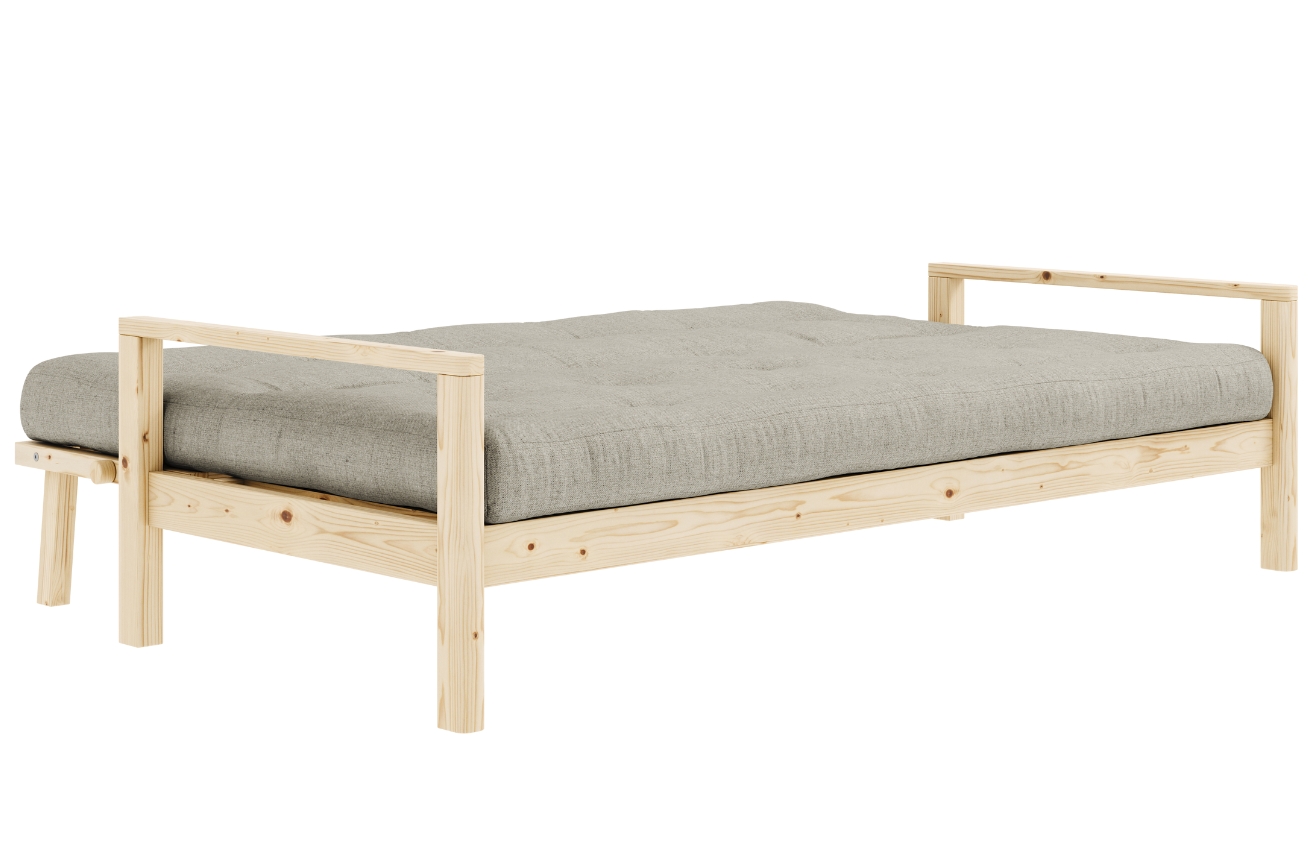 Šedá lněná trojmístná rozkládací pohovka Karup Design Knob 205 cm