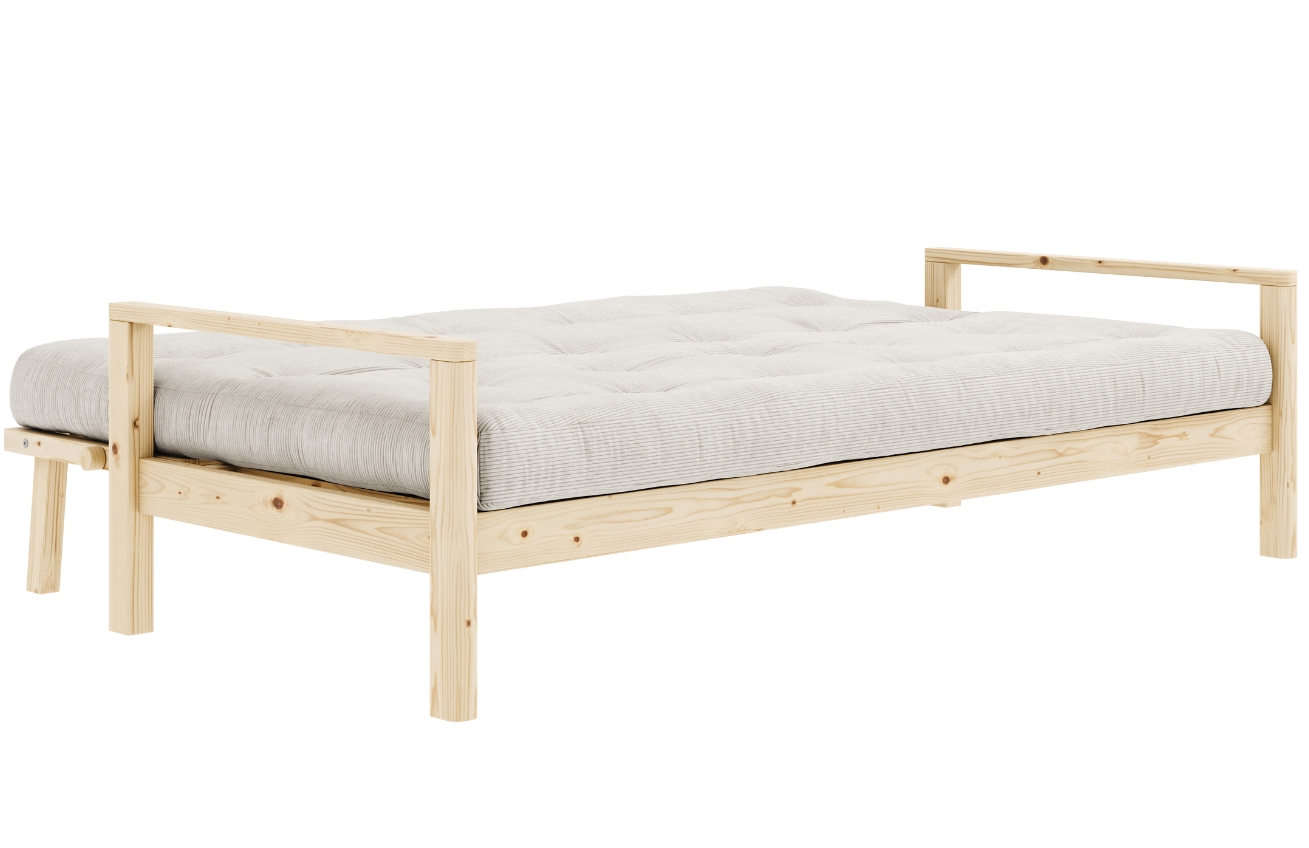 Béžová manšestrová trojmístná rozkládací pohovka Karup Design Knob 205 cm