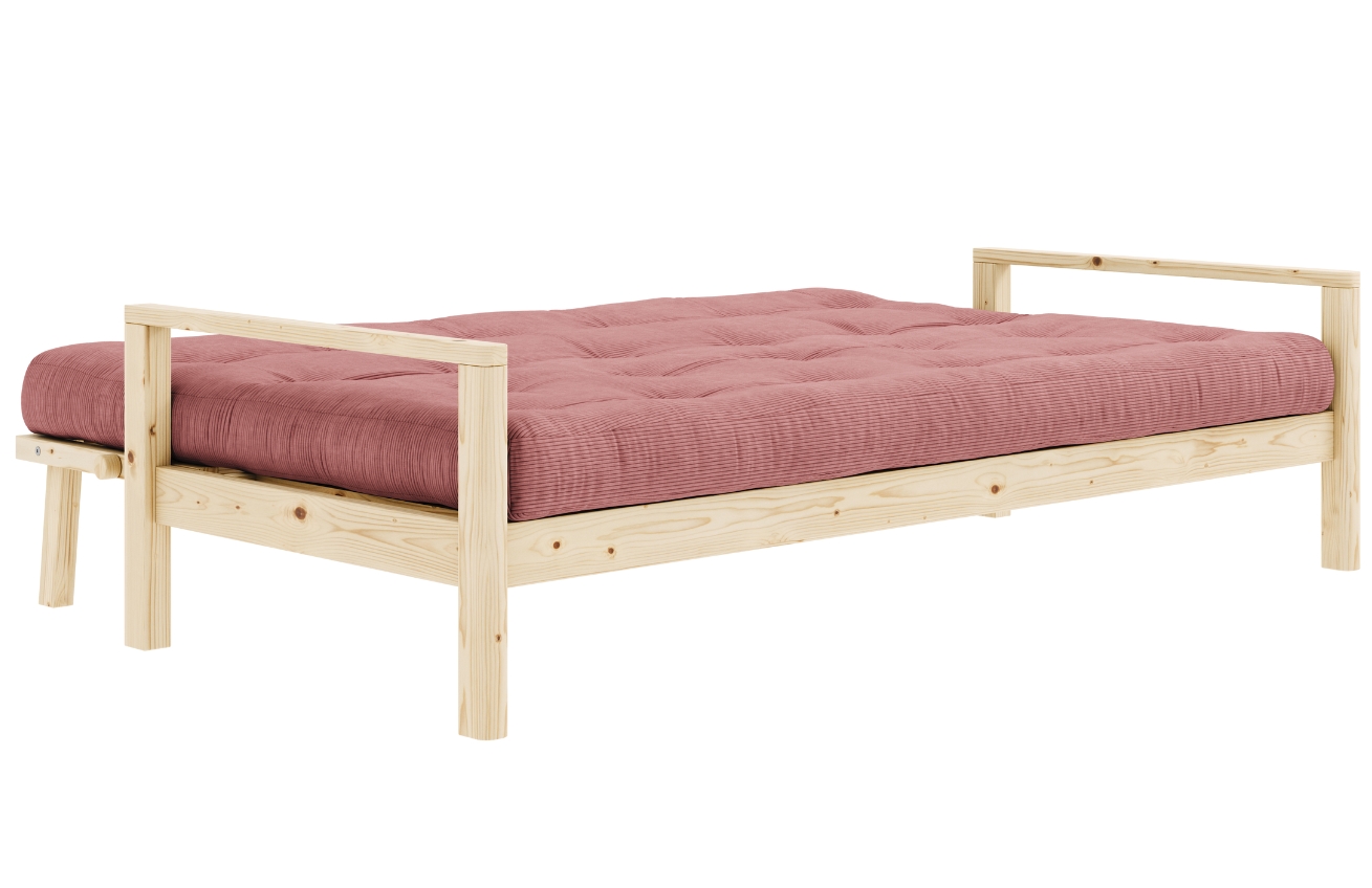 Růžová manšestrová trojmístná rozkládací pohovka Karup Design Knob 205 cm
