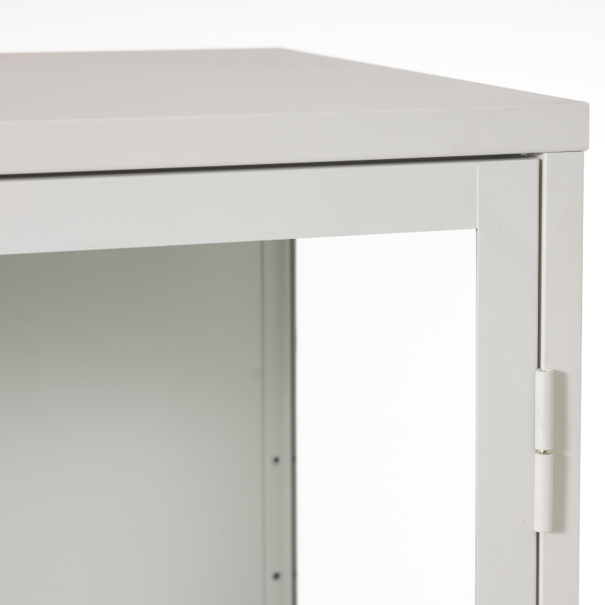 Bílá kovová vitrína Unique Furniture Carmel 160 x 90 cm