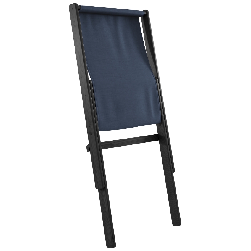 Tmavě modré skládací křeslo Karup Design Boogie s černou konstrukcí