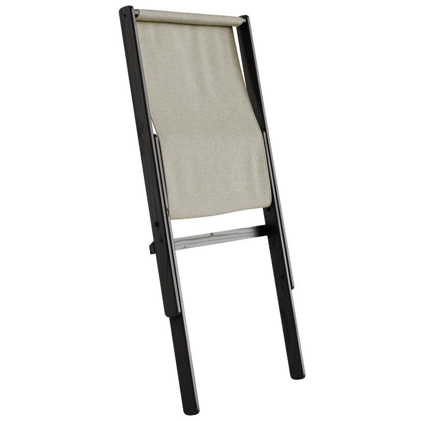 Šedé lněné skládací křeslo Karup Design Boogie s černou konstrukcí