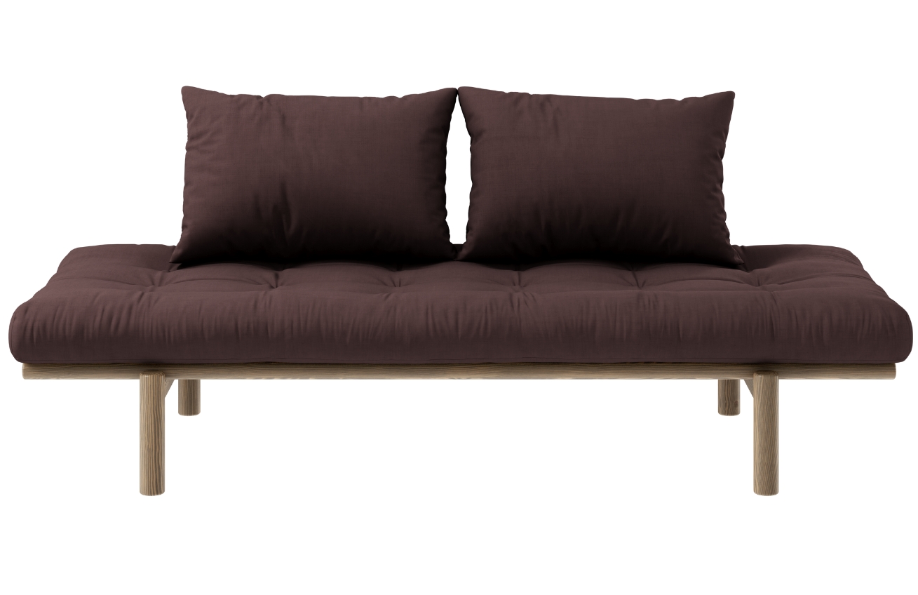 Tmavě hnědá trojmístná pohovka Karup Design Pace 200 cm s hnědou konstrukcí