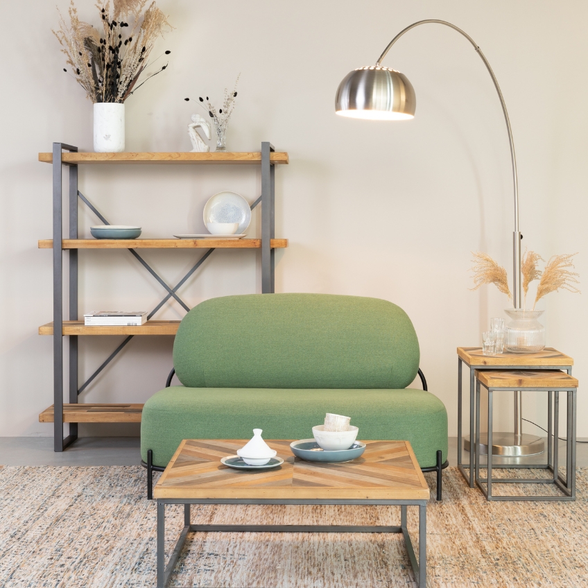 Stříbrná stojací lampa ZUIVER BOW 190 - 205 cm