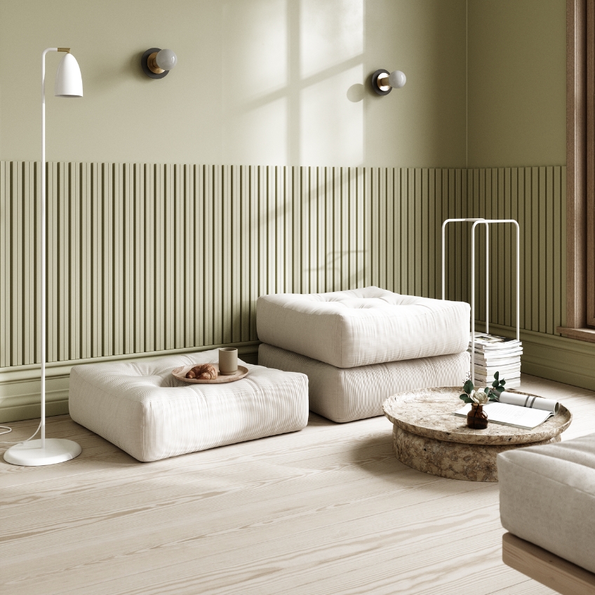 Tmavě béžový sedací polštář Karup Design More 70 x 70 cm