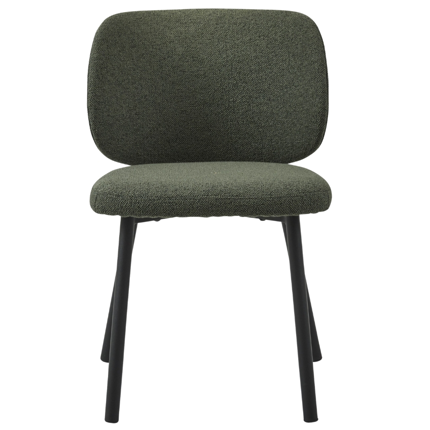 Tmavě zelená bouclé jídelní židle Unique Furniture Swan