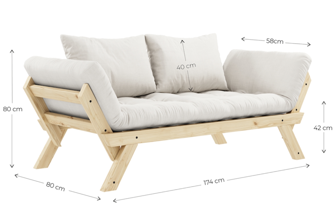 Tmavě hnědá dvoumístná rozkládací pohovka Karup Design Bebop 174 cm s černou konstrukcí