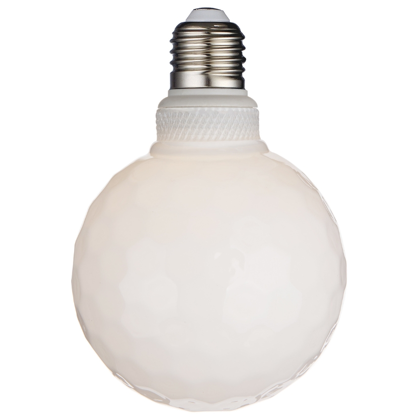Opálově bílá dekorativní žárovka Halo Design COLORS Geo E27 4W 9,5 cm