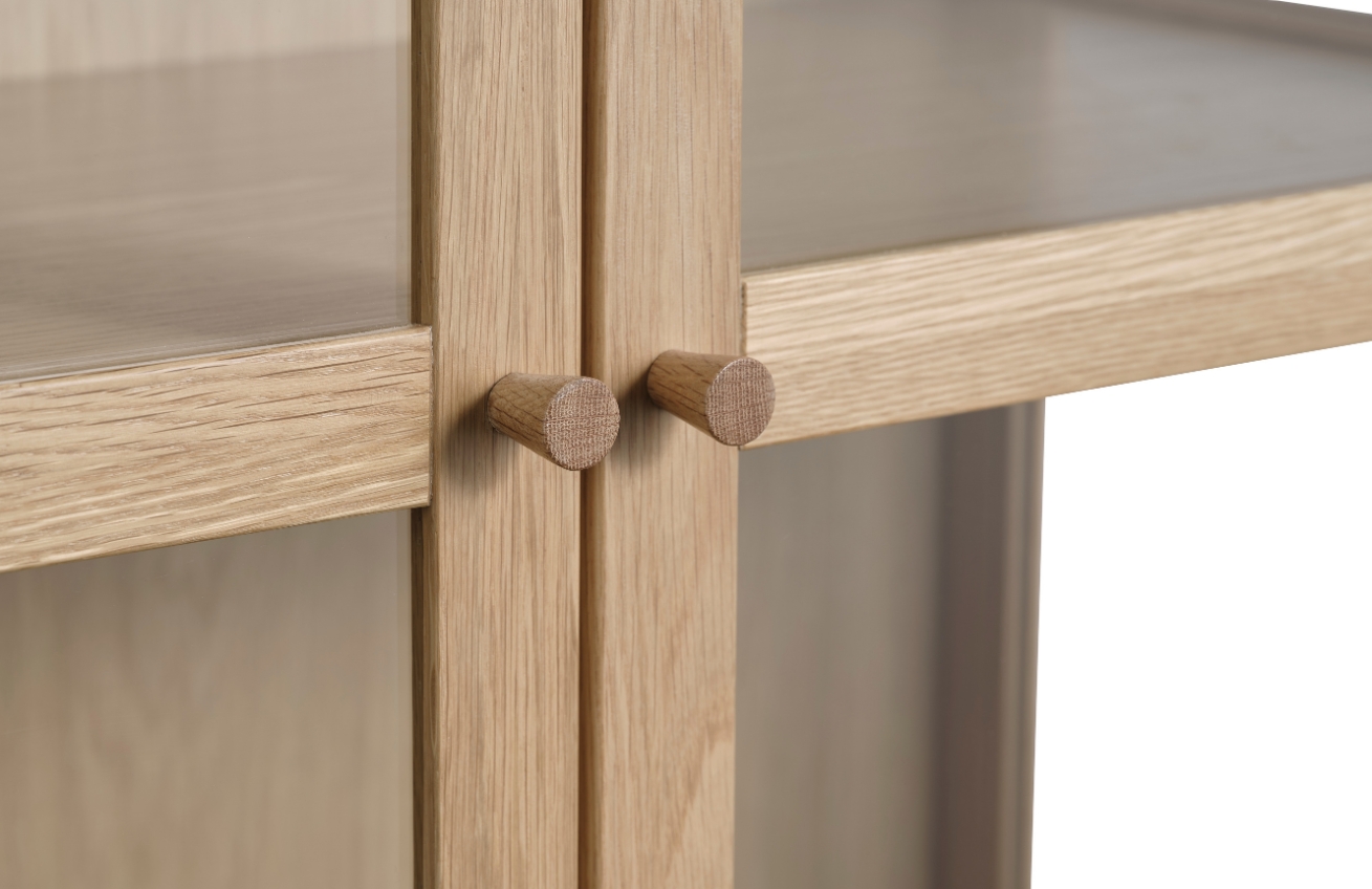 Dubová vitrína Unique Furniture Elba 190 x 90 cm