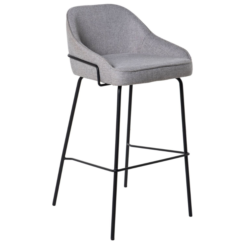 Šedá čalouněná barová židle Somcasa Louis 76,5 cm