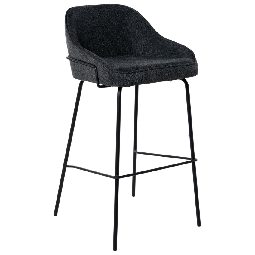 Tmavě šedá čalouněná barová židle Somcasa Louis 76,5 cm