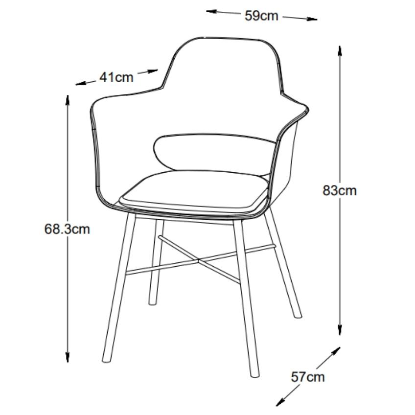 Černá plastová jídelní židle s područkami Unique Furniture Whistler