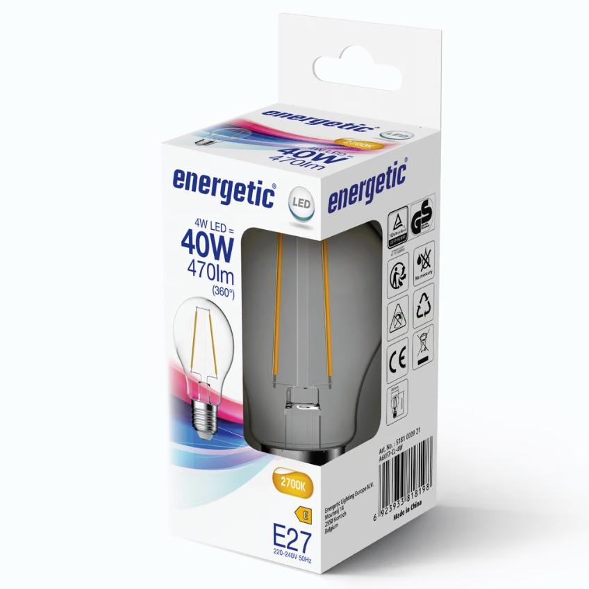 Nordlux Transparentní LED žárovka A60 E27 4W