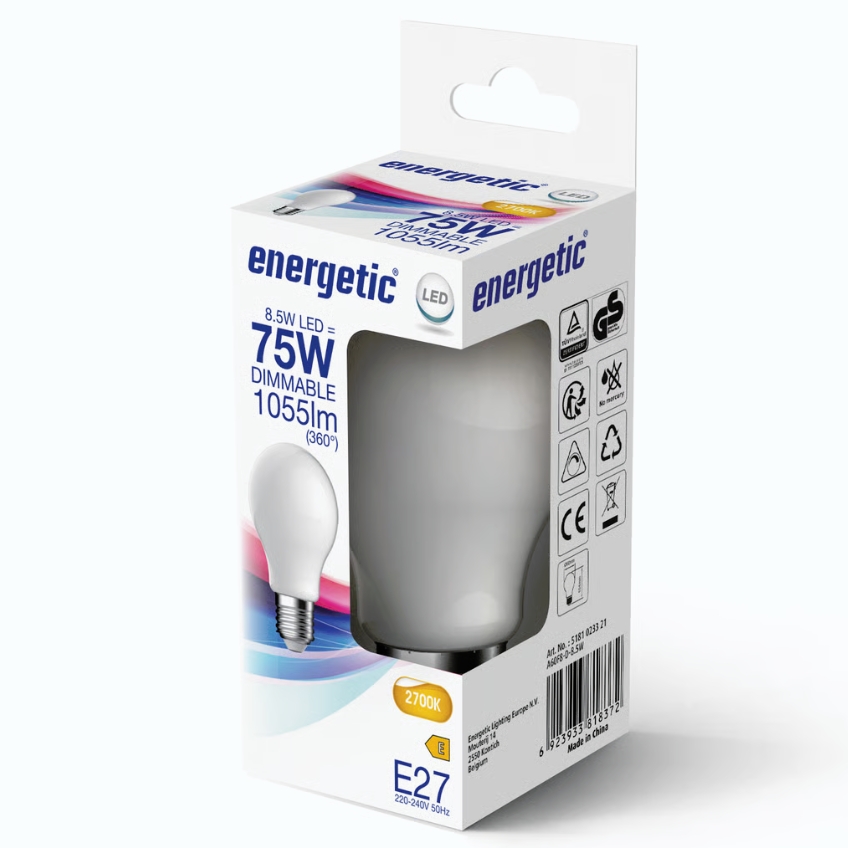 Nordlux Bílá stmívatelná LED žárovka E27 8,5W
