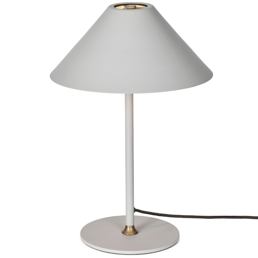 Světle &scaron;ed&aacute; kovov&aacute; stoln&iacute; lampa Halo Design Hygge 35 cm