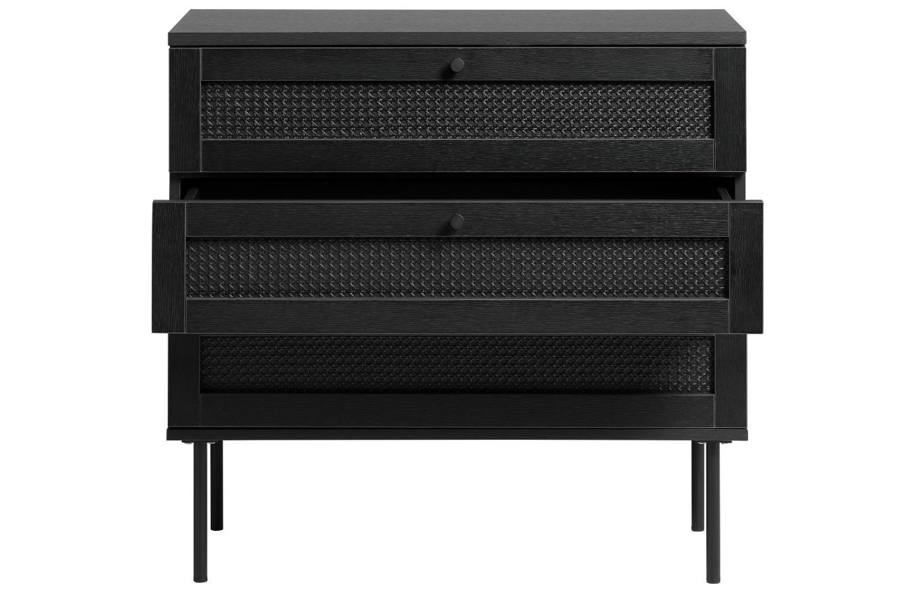 Černá nízká komoda Unique Furniture Pensacola 80 x 40 cm