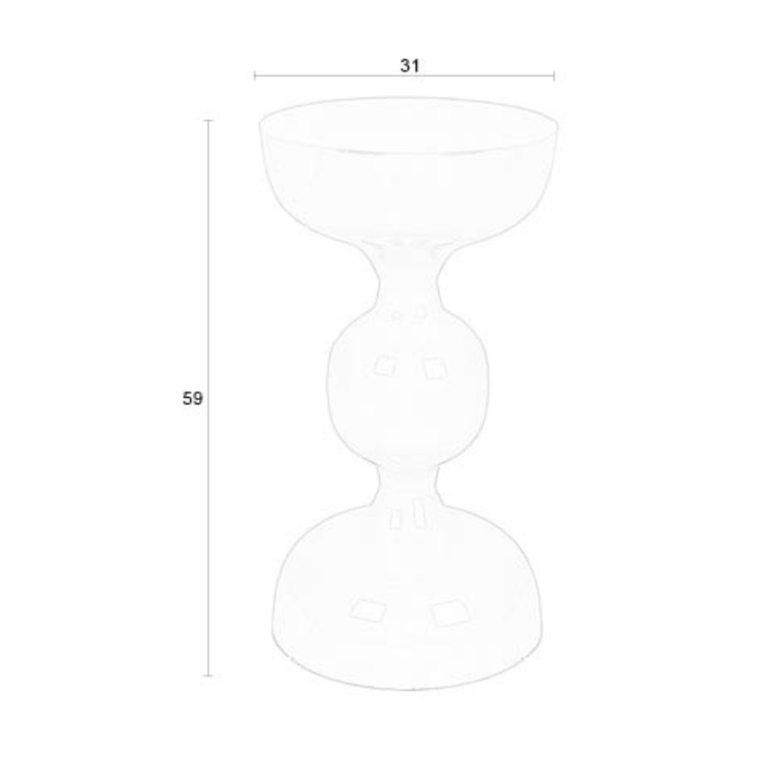 White Label Béžový kovový odkládací stolek WLL LARS 31 cm