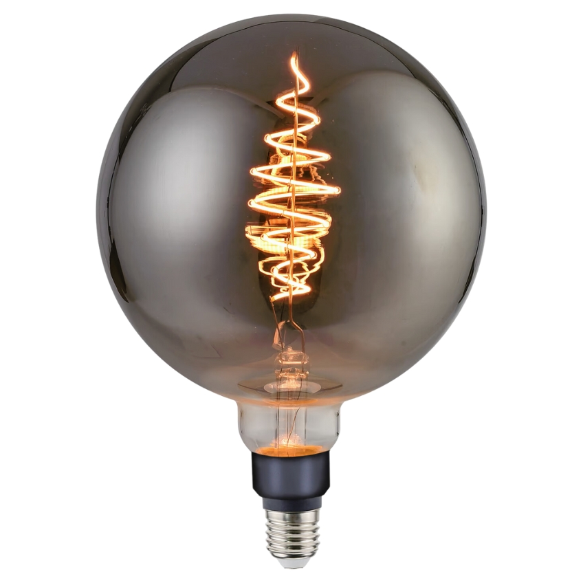 Nordlux Kouřově šedá dekorativní stmívatelná LED žárovka Spiral Deco Globe E27 8,5W