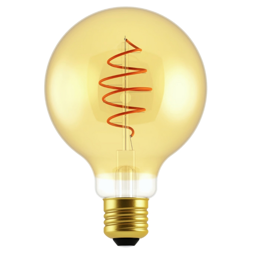 Nordlux Žlutá dekorativní stmívatelná LED žárovka Spiral Deco Globe Gold E27 4,9W