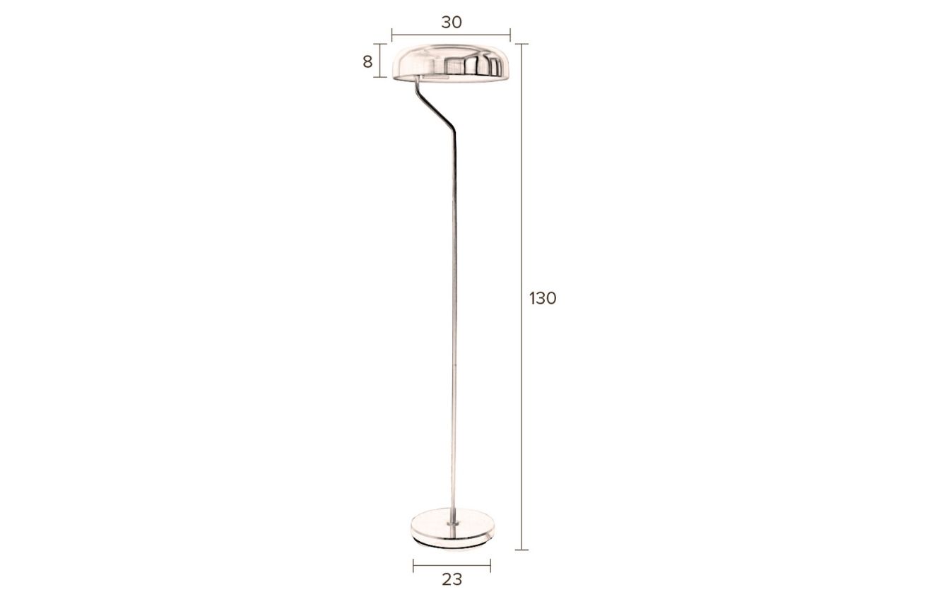Černá stojací lampa DUTCHBONE Eclipse 130 cm