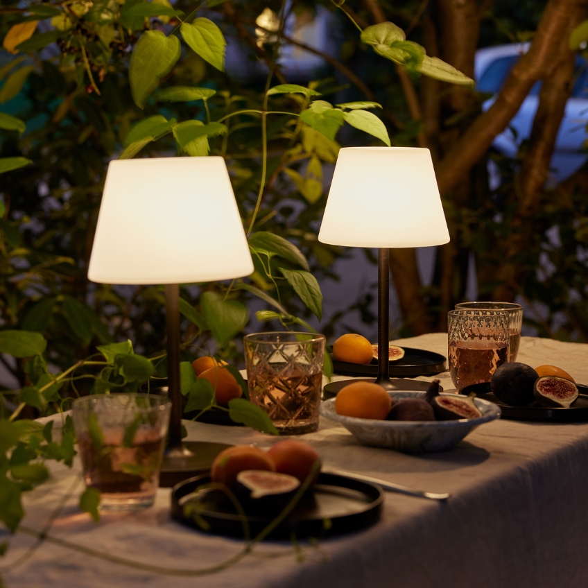 Měděná kovová nabíjecí stolní LED lampa Halo Design New Northern 29 cm