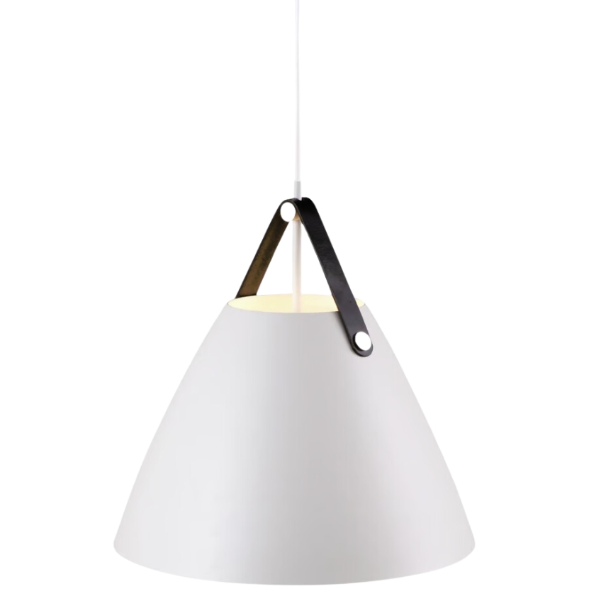 Nordlux Bílé kovové závěsné světlo Strap 36 cm