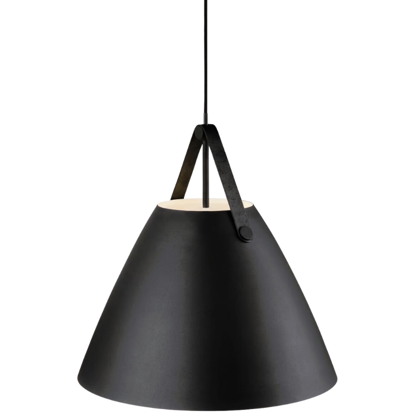 Nordlux Černé kovové závěsné světlo Strap 48 cm