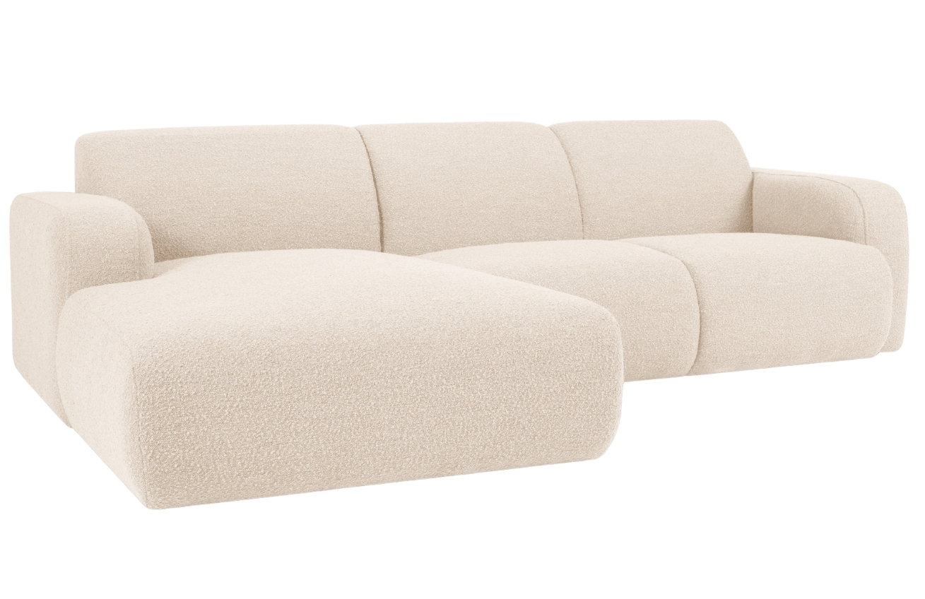 Béžová bouclé rohová pohovka Windsor & Co Lola 250 cm, levá