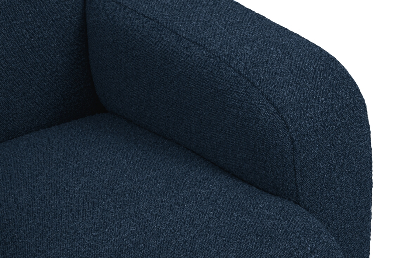 Tmavě modrá bouclé třímístná pohovka Windsor & Co Lola 235 cm