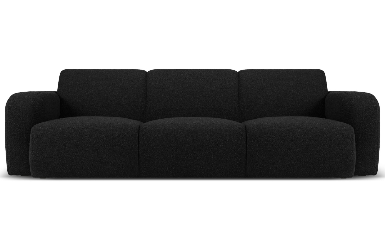 Černá bouclé třímístná pohovka Windsor & Co Lola 235 cm
