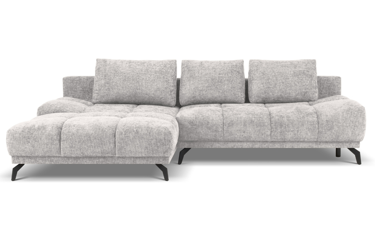 Světle šedá rohová rozkládací pohovka Windsor & Co Cirrus 290 cm, levá